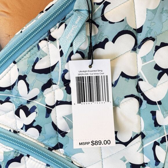 NWT Vera Bradley Ultralight Essential Sling Backpack Cut Vines Cool Rain Resist - Picture 11 of 12